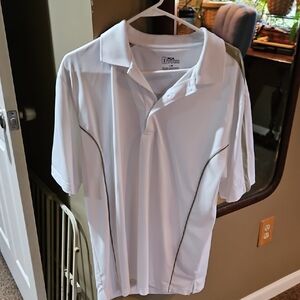 PGA Tour White Polo Shirt with Gray Accents